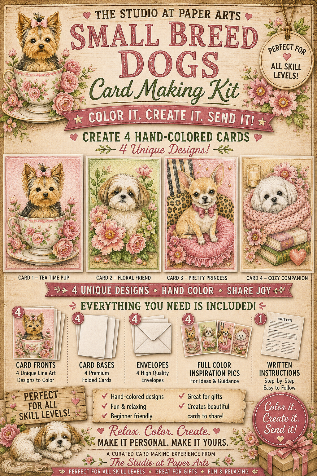 Small Breed Dogs Card Making Kit