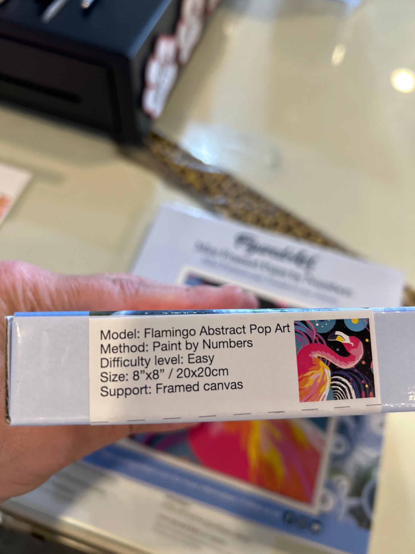 Mini Framed Paint by Numbers Flamingo Abstract Pop Art