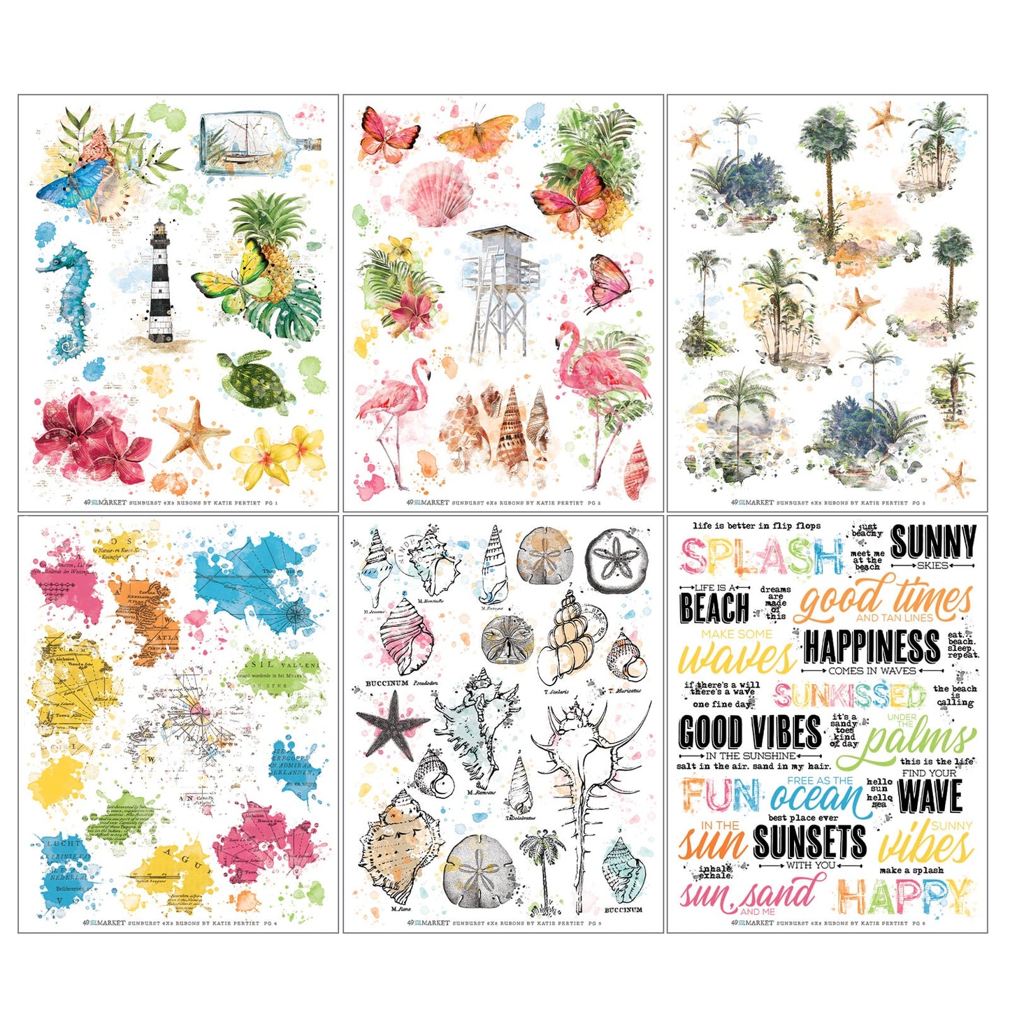 Sunburst 6x8 Rub-on Transfer set in Sunburst collection by 49 & Market