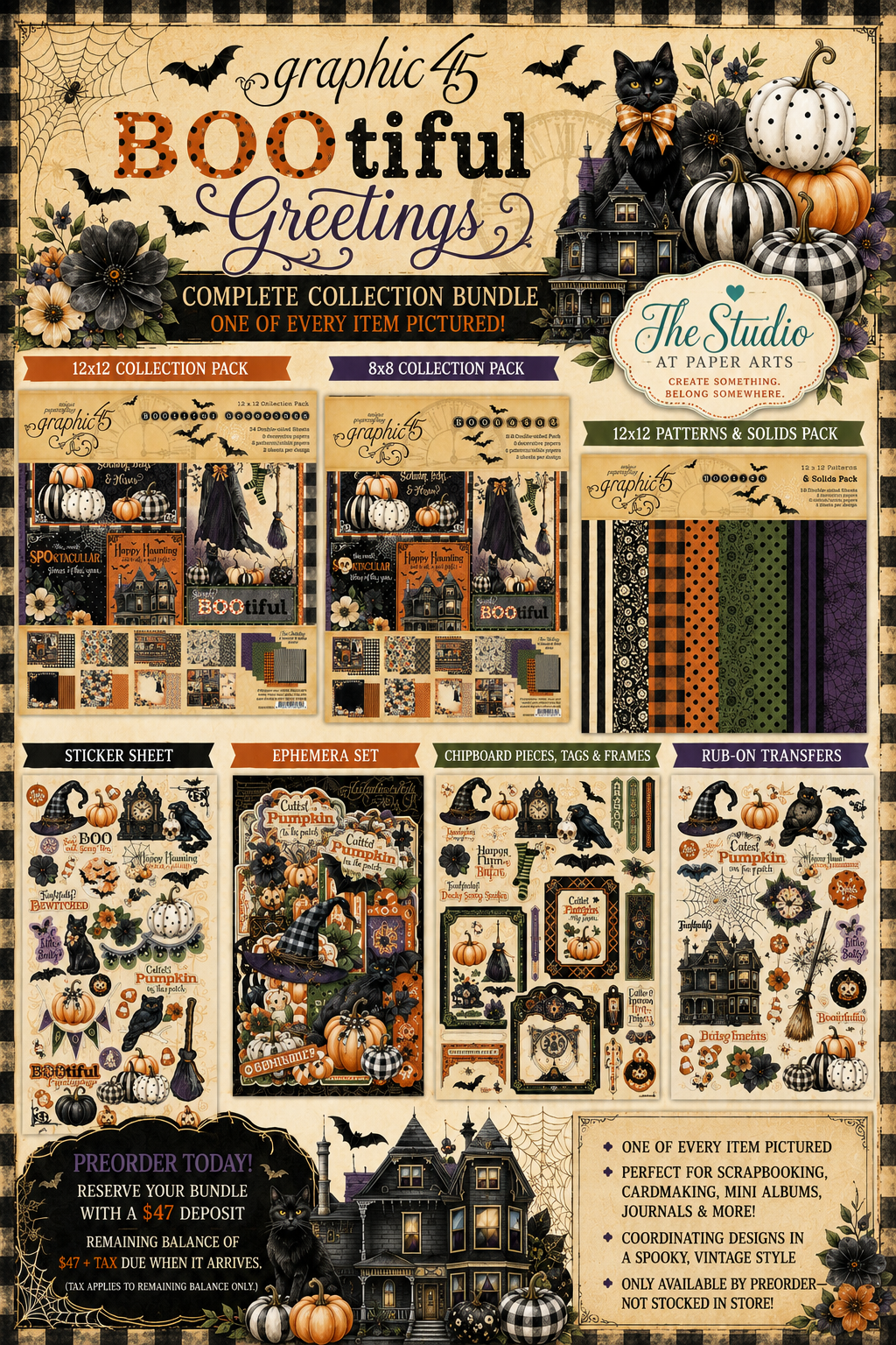 Graphic 45 BOOtiful Greetings Complete Collection Bundle — Preorder Deposit