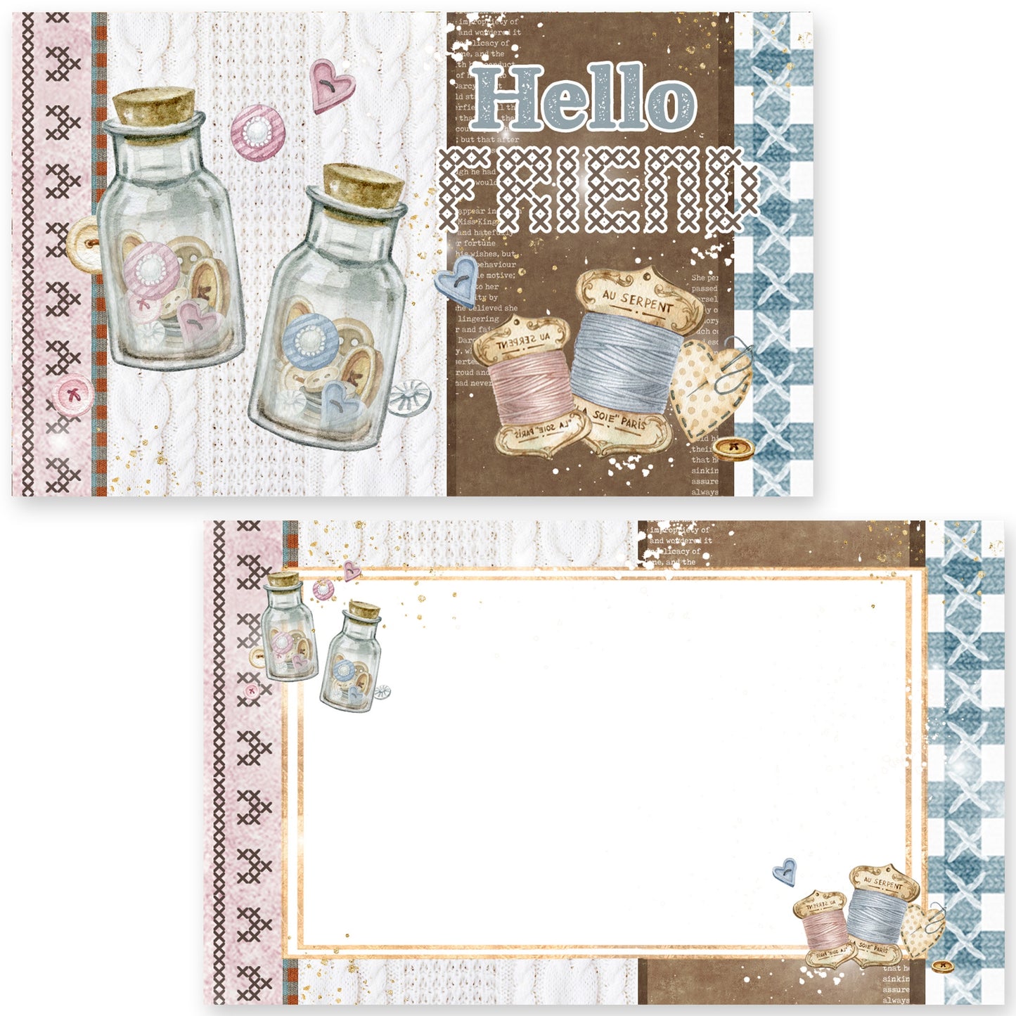Stitched Together Journaling Cards