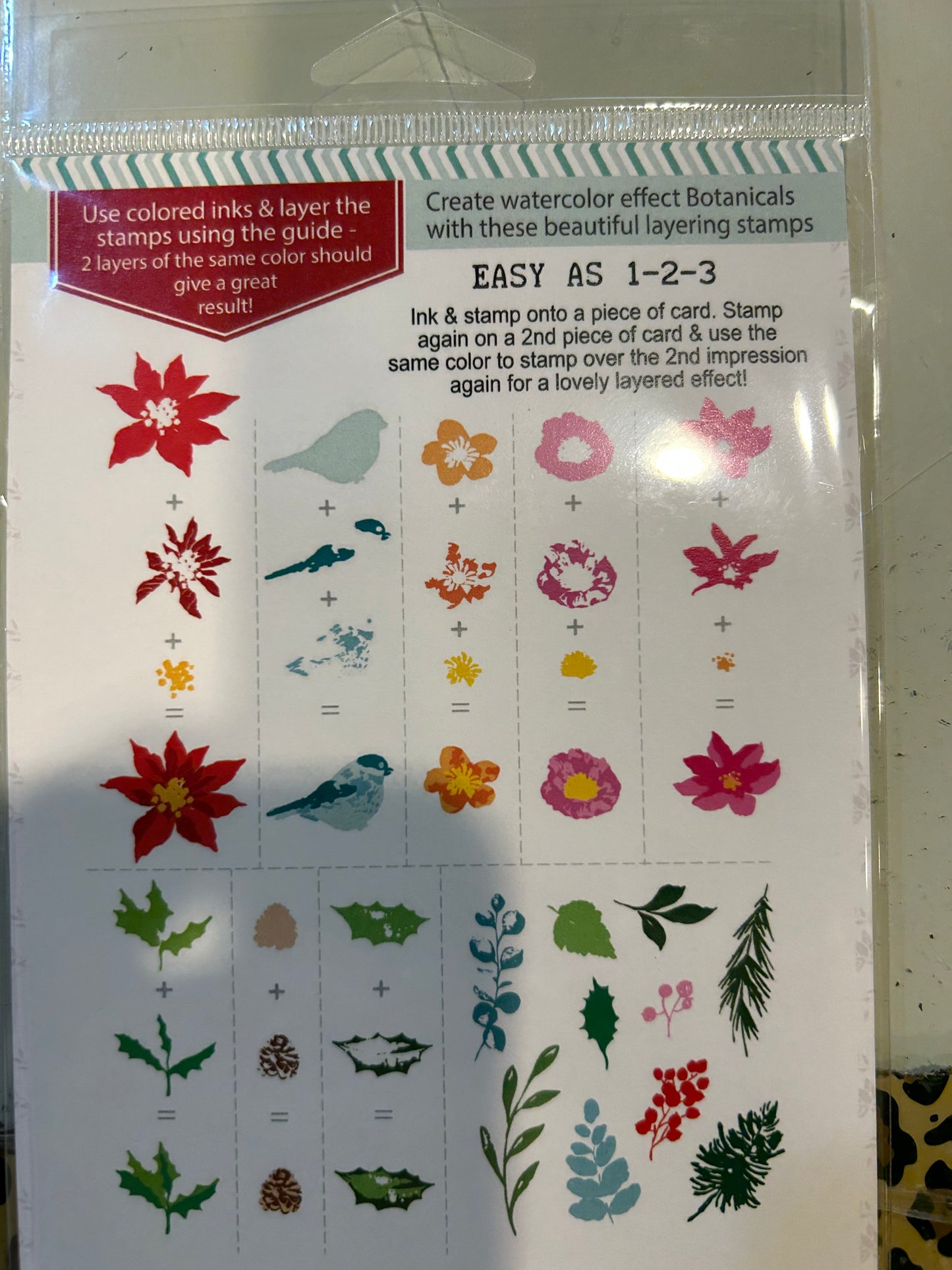 Winter Layered Botanical Stamps