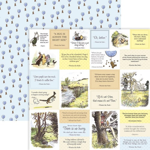 Blue Balloon 12x12 paper Winnie the Pooh Collection by Reminisce