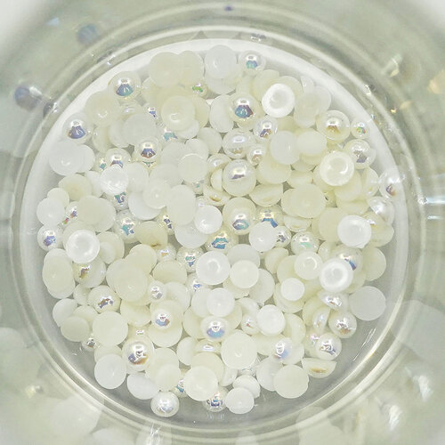 Snow Capped Half Pearls by Buttons Galore