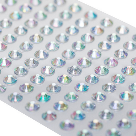 Clear Rhinestone Faceted AB Stone Sticker