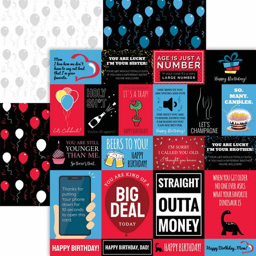 Birthday Celebrations 12x12 paper SentimentAll collection by Reminisce