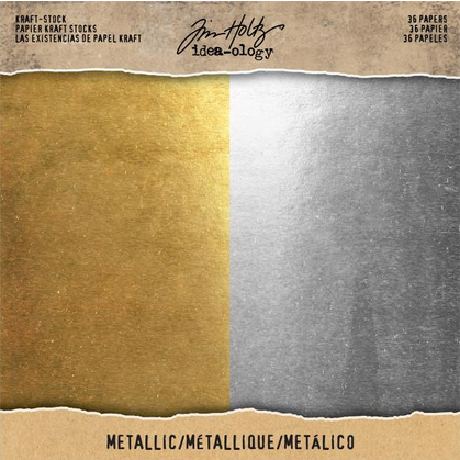 Idea-Ology Paper Stash Kraft Metallic gold/siver Paper Pad 8"X8" 36/Pkg