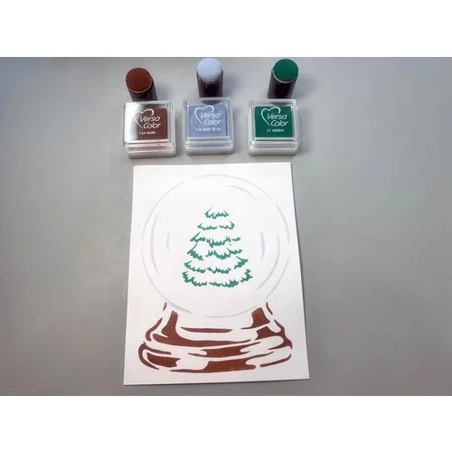 Layered 6x6 Snowglobe Stencil by The Crafter's Workshop