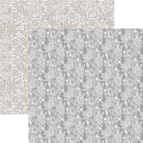 Delicate Lace 12x12 paper Denim Leather & Lace collection by Reminisce