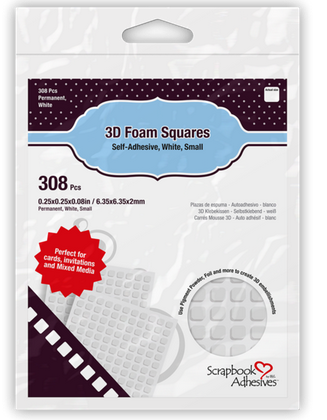 3d Self Adhesive Foam Squares Small white by Scrapbook Adhesives by 3L