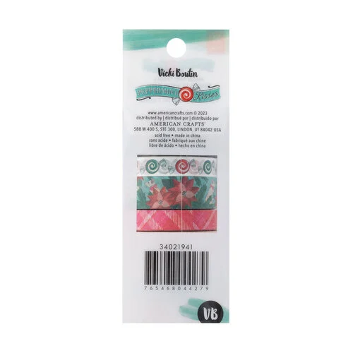 Peppermint Kisses Washi Tape Gold Foil Multi-roll pack in Peppermint Kisses collection by Vicki Boutin
