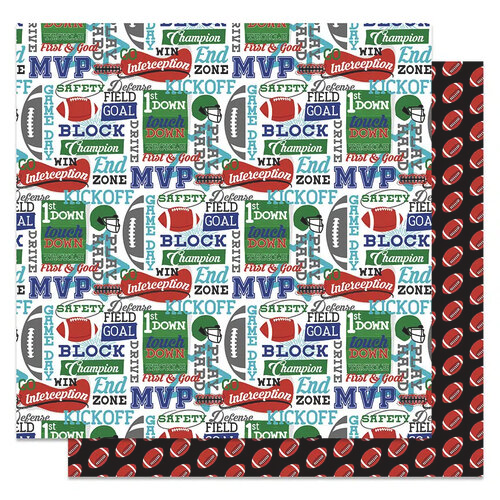 End Zone 12x12 paper in MVP Football collection by PhotoPlay Paper