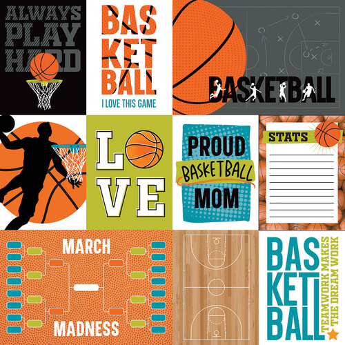 Cut Apart Boys 12x12 paper in MVP Basketball collection by PhotoPlay Paper