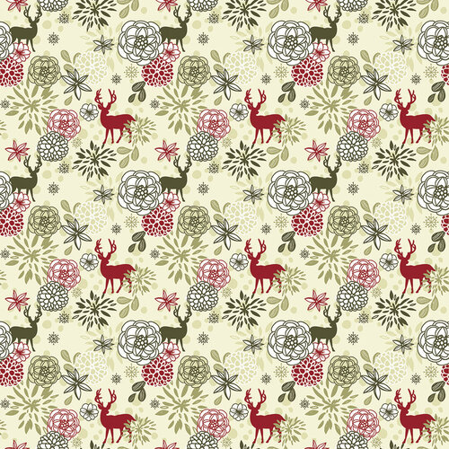 Reindeer 12x12 paper in Retro Christmas collection by Reminisce