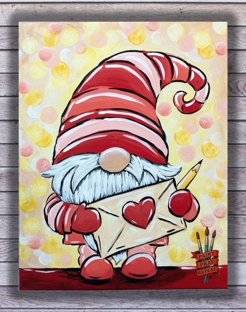 Valentine Gnome Paint Party at S&B Burgers January 20th 6pm to 8:30.