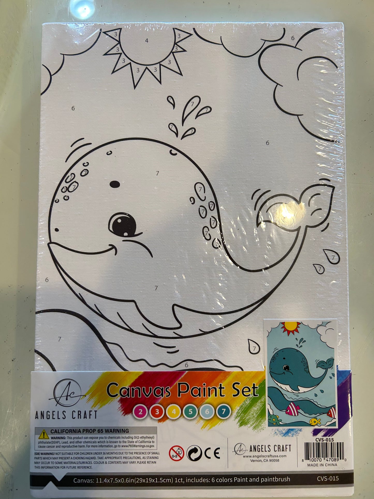 Whale Canvas Paint Set by Angels Craft USA