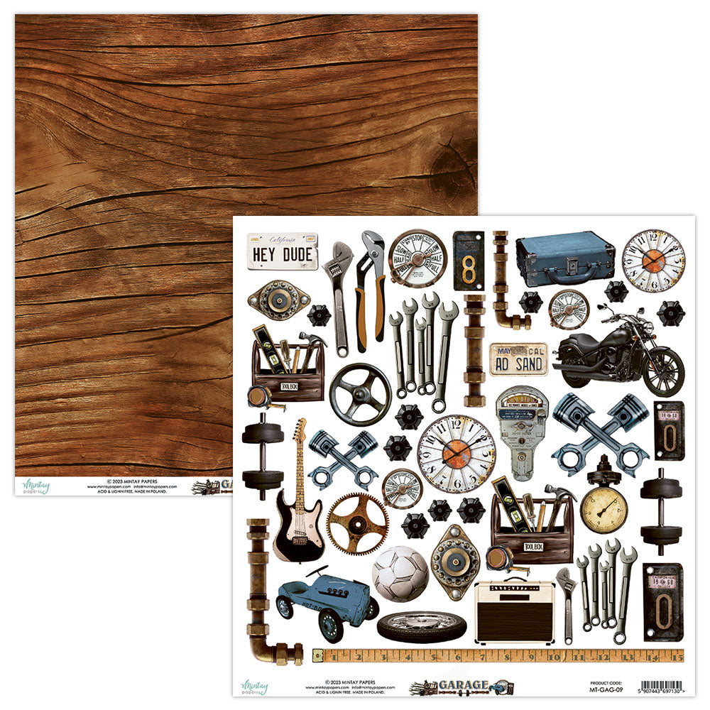 Mintay Collection Garage 12x12 Elements Paper 09
