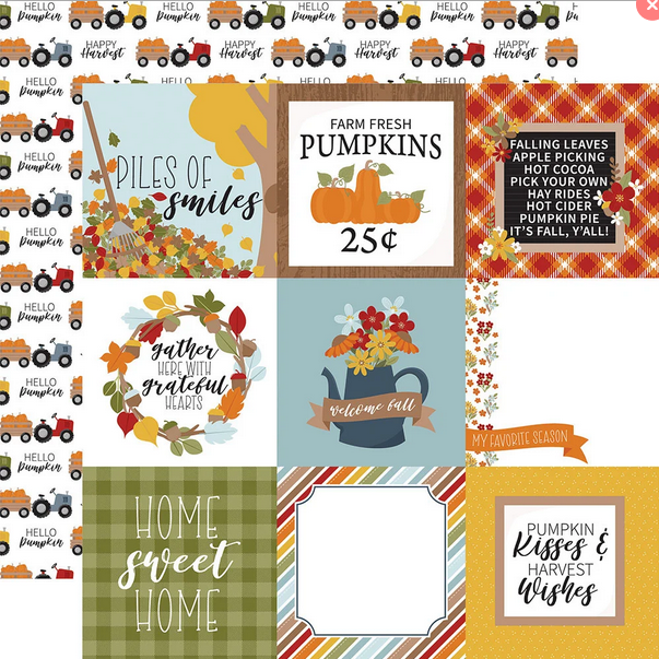 Fall Fever 4x4 Journaling Cards 12x12 Echo Park Fall Fever Collection