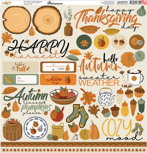 Cozy Fall 12x12 sticker sheet