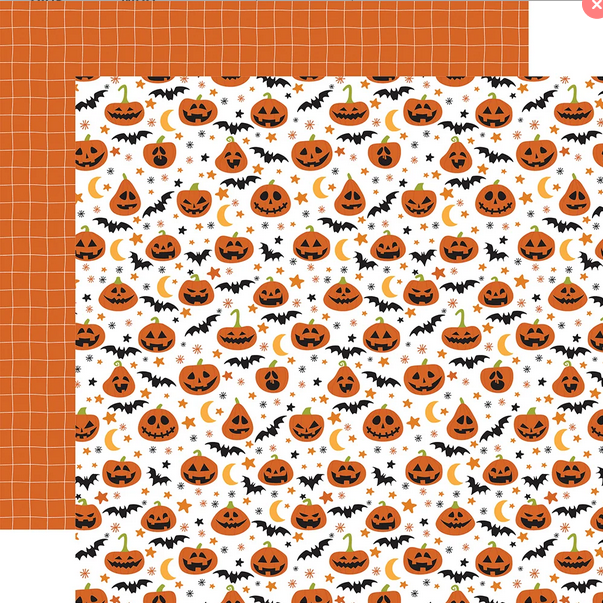 Gleaming Gourds 12x12 Halloween Party Echo Park collection