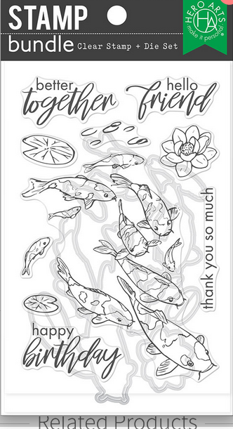 Hero Arts Die & Stamp Bundle Koi Fish