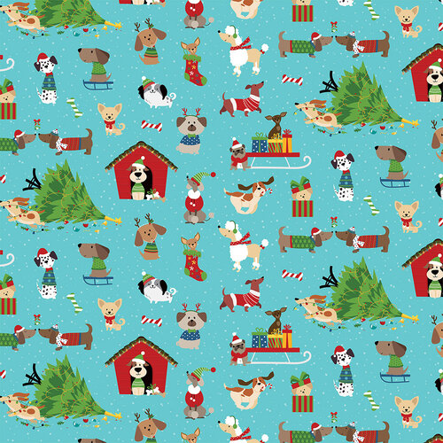 Deck the Howls 12x12 paper Santa Paws collection by PhotoPlay Paper
