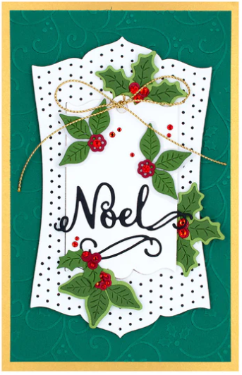 Holly Flourish Detailed Embossing Folder by Spellbinders