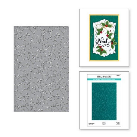 Holly Flourish Detailed Embossing Folder by Spellbinders