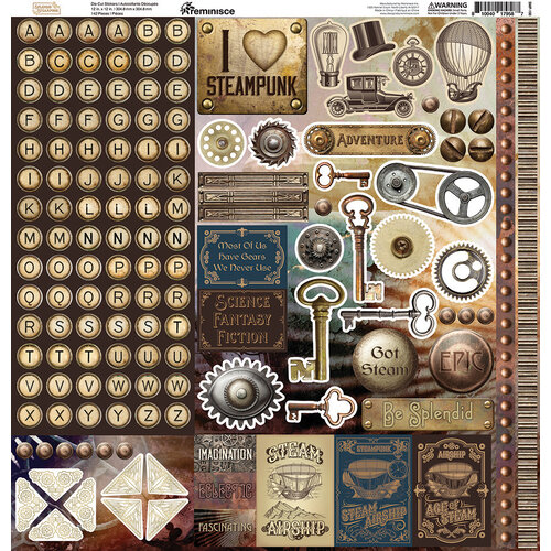 Splendid Steampunk 12x12 Stickers Splendid Steampunk collection by Reminisce
