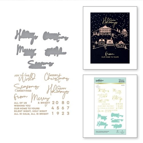 Yana's Christmas Sentiments Hot Foil Plate & Die Set