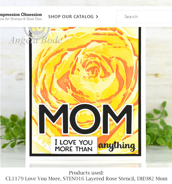 Layered Rose Stencil by Impression Obsession