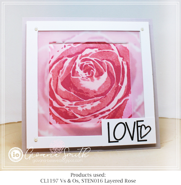 Layered Rose Stencil by Impression Obsession