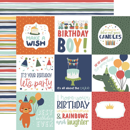 Birthday Wish 4x4 Journaling Card 12x12 in A Birthday Wish collection by Echo Park
