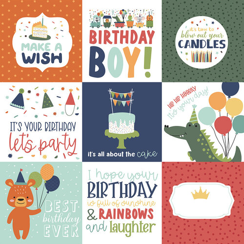 Birthday Wish 4x4 Journaling Card 12x12 in A Birthday Wish collection by Echo Park