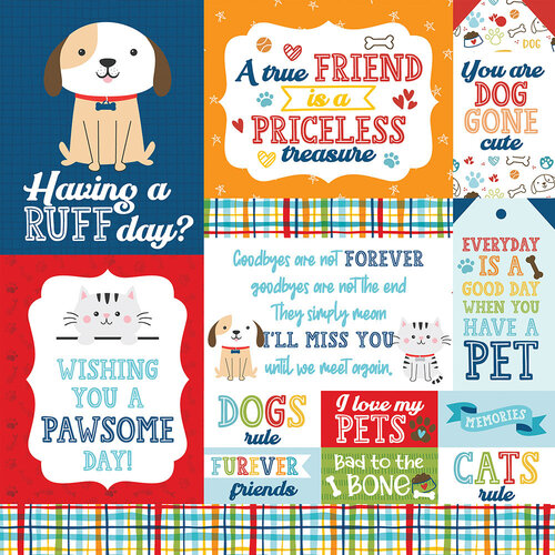 Multi Journaling Cards 12x12 Pets Collection by Echo Park