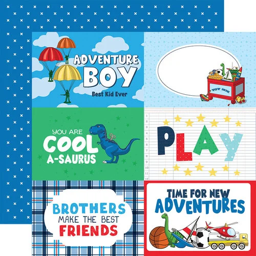 6x4 Journaling Cards 12x12 Paper Little Boy Collection by Echo Park