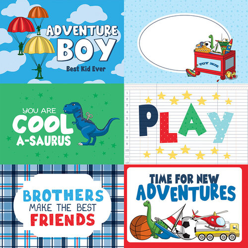 6x4 Journaling Cards 12x12 Paper Little Boy Collection by Echo Park