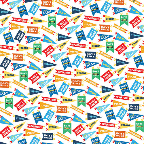 Beaming Banners 12x12 Paper Little Boy Collection by Echo Park