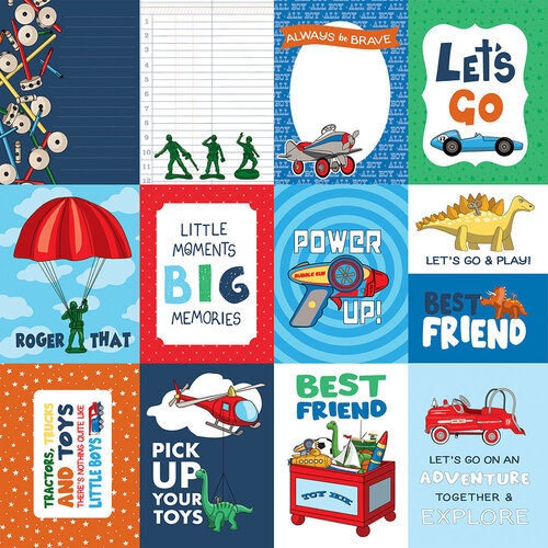3x4 Journaling Cards 12x12 Paper Little Boy Collection by Echo Park