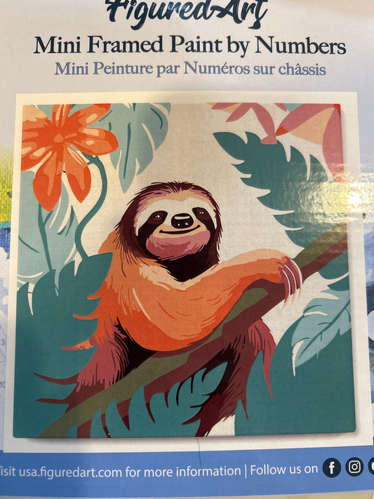 Tropical Sloth Mini Frames Paint by Numbers