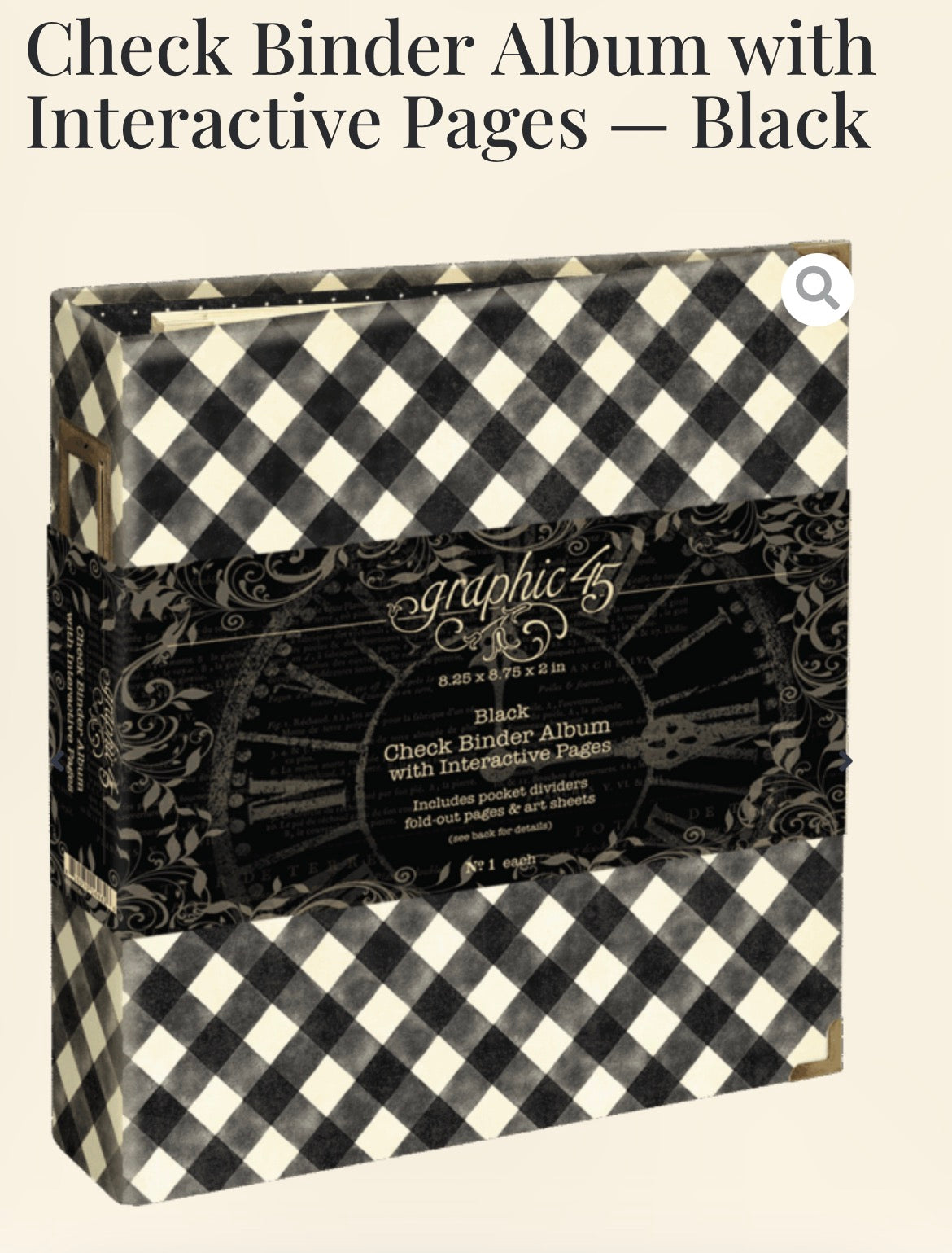 Check Binder Album with Interactive Pages — Black – preorder deposit