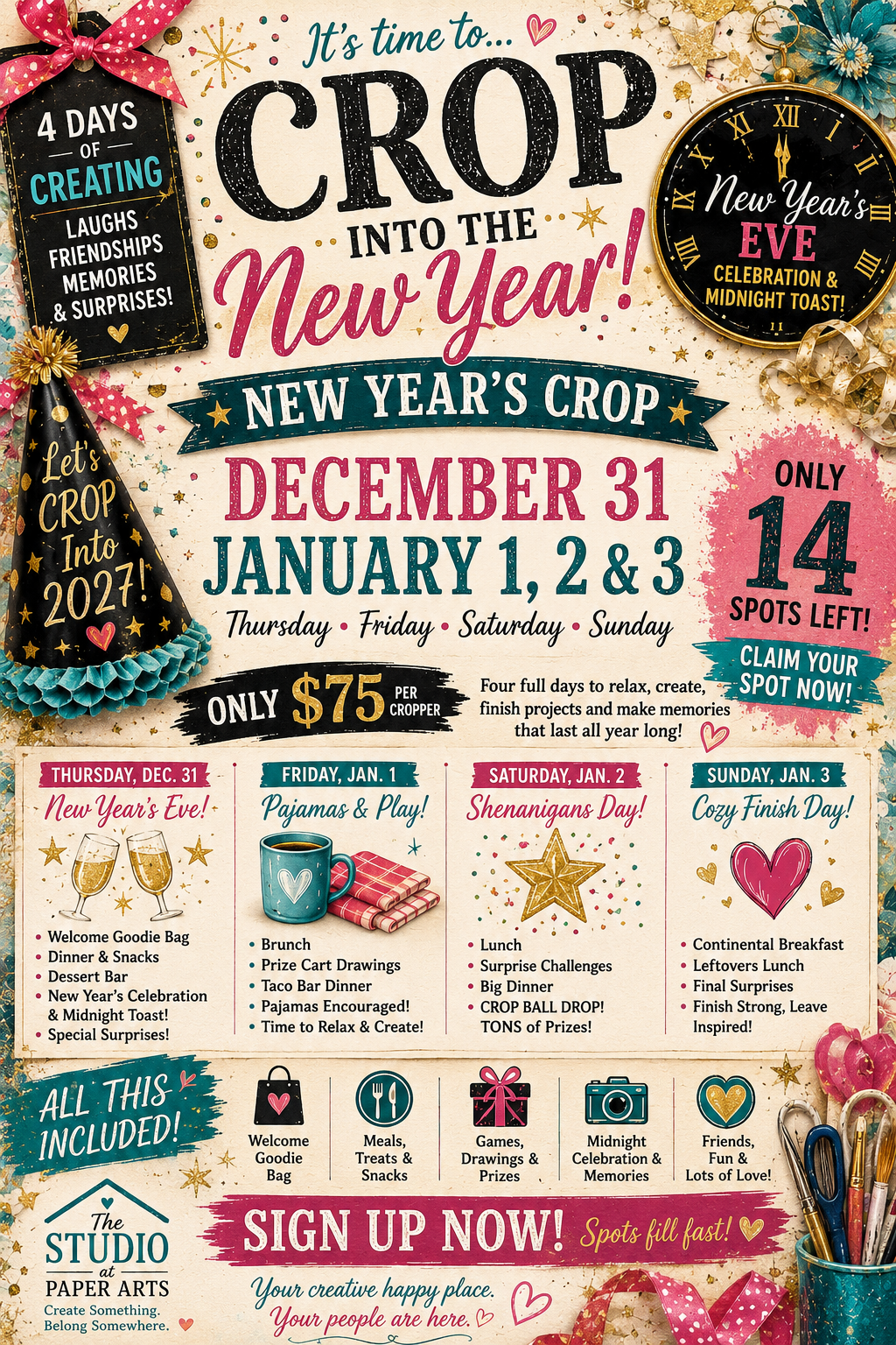 Crop Into the New Year!

December 31, 2026 – January 3, 2027