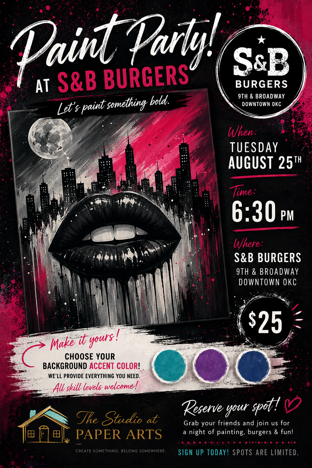 Paint Party at S&B Burgers – Downtown OKC