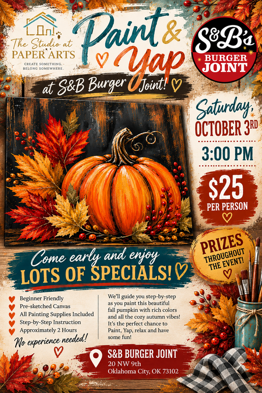 🎃 Fall Paint & Yap at S&B Burger Joint 🍂