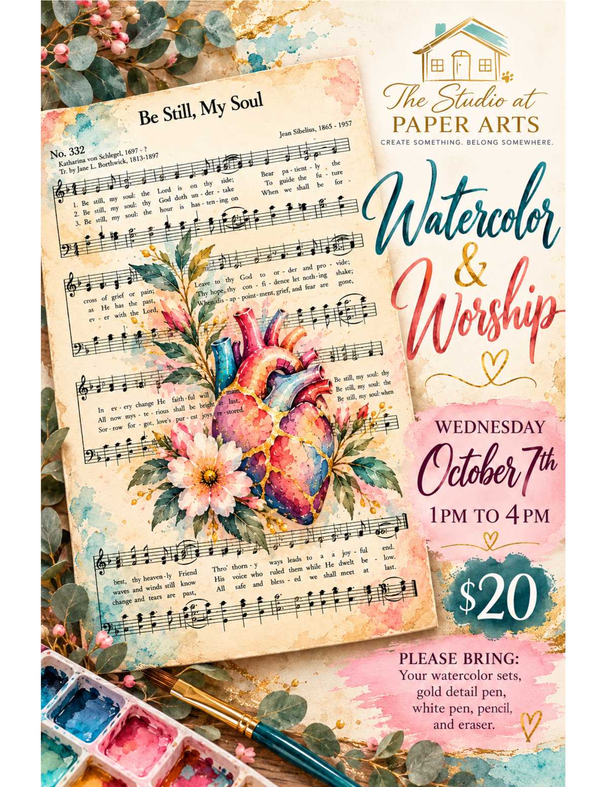 Watercolor & Worship: Be Still, My Soul