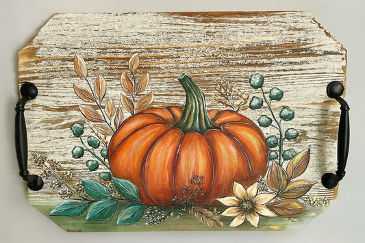 🍂 Hand-Painted Pumpkin Tray Class