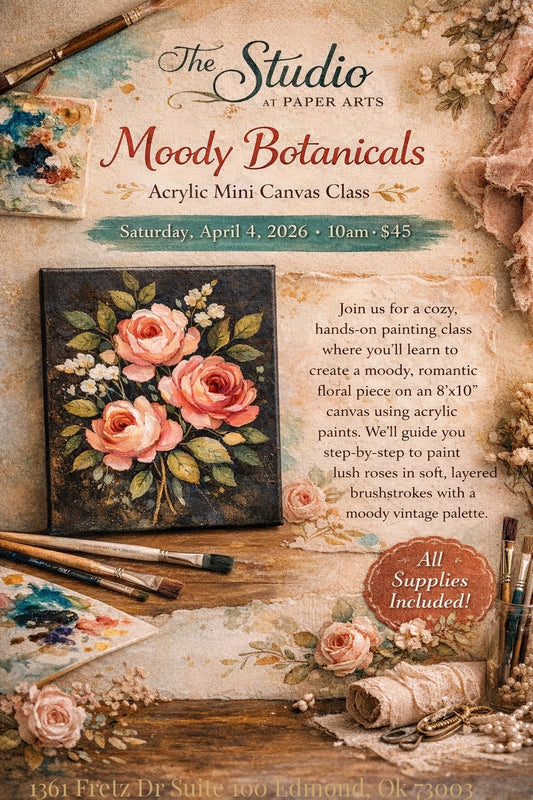 Moody Botanicals Acrylic Painting