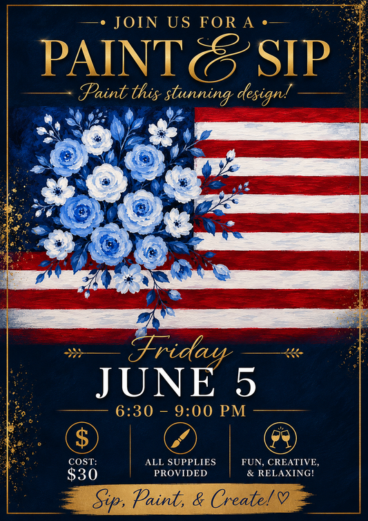 🇺🇸 Stars, Stripes & Florals Paint Night 🌸