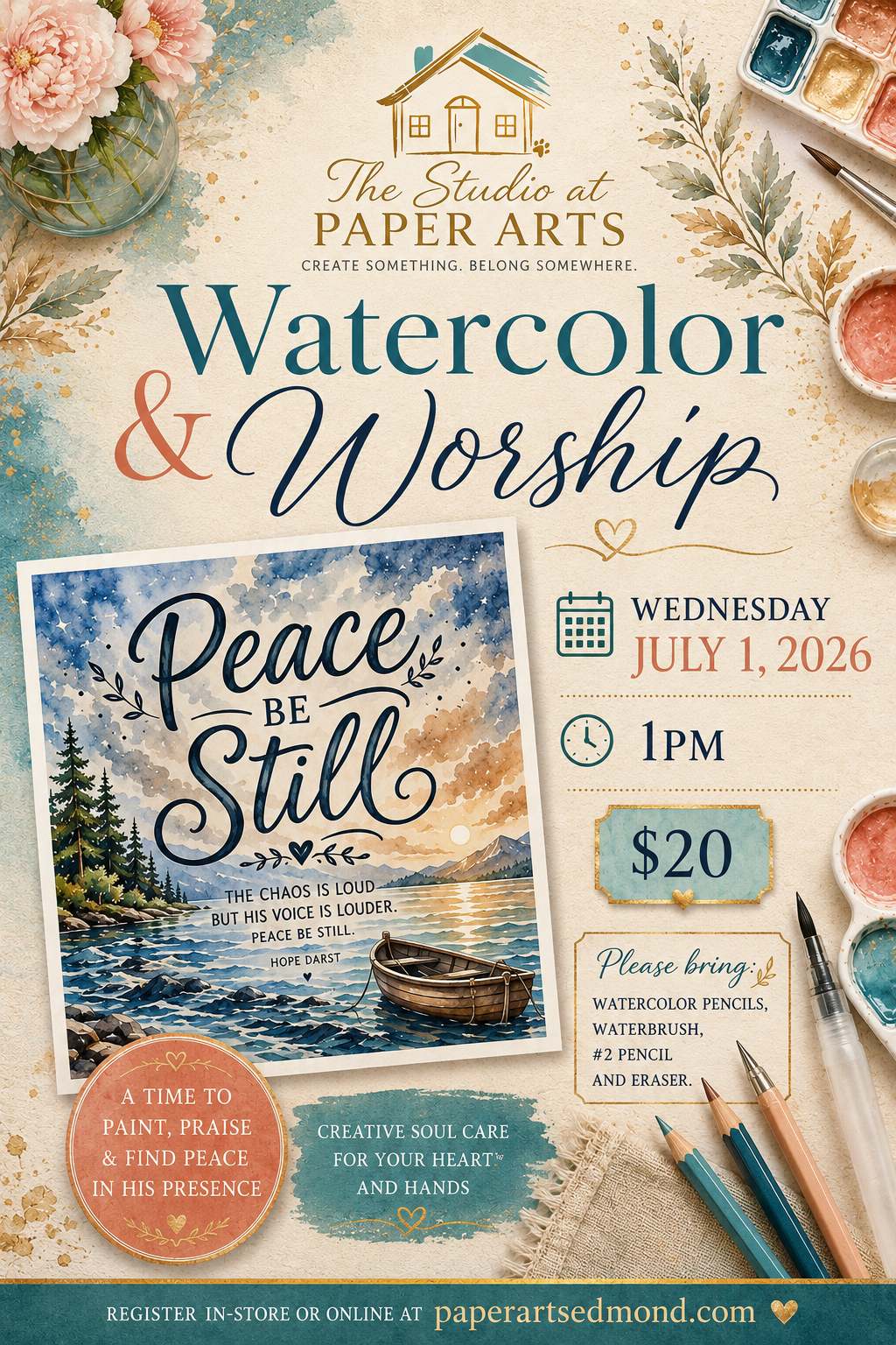 July Watercolor & Worship