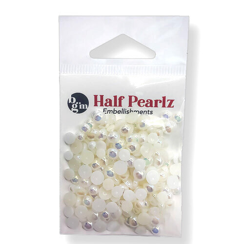Snow Capped Half Pearls  by Buttons Galore